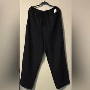Clio 100%linen pants in black